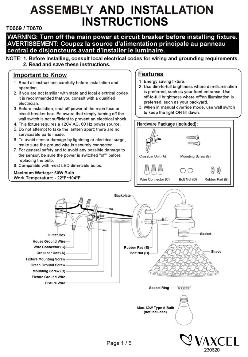 Vaxcel T0669 Instruction manual