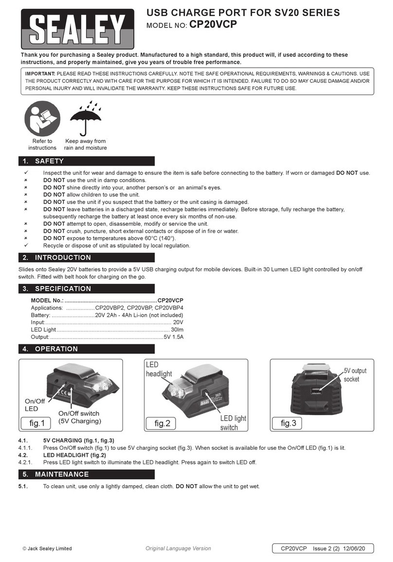 Sealey CP20VCP User manual