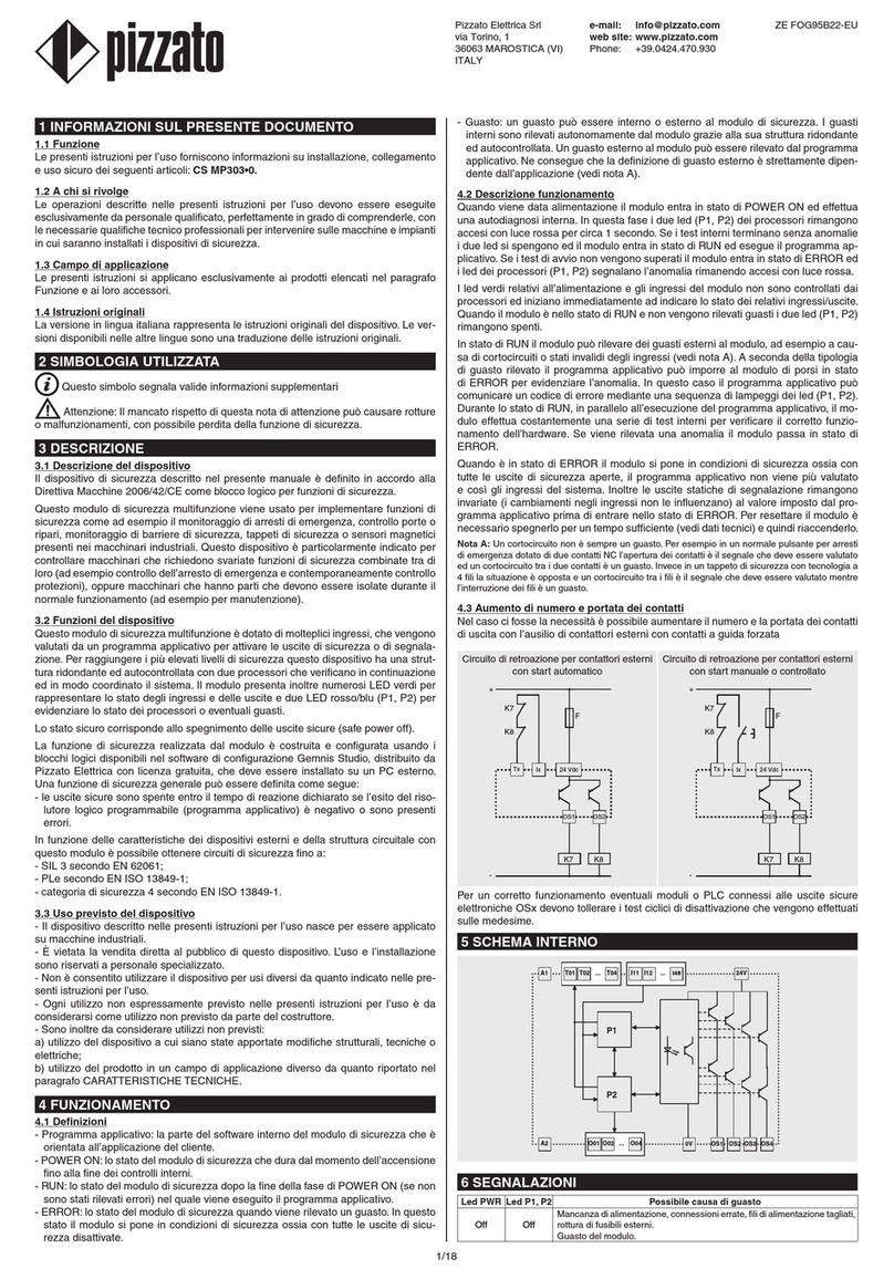 pizzato CS MP303 0 Series User manual