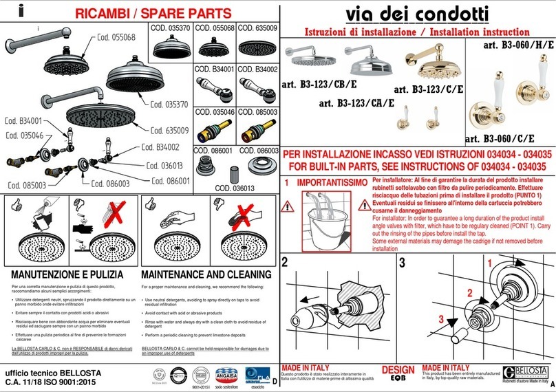 BELLOSTA Via Dei Condotti B3-060/H/E User manual BELLOSTA Via Dei Condotti B3-060/H/E User manual