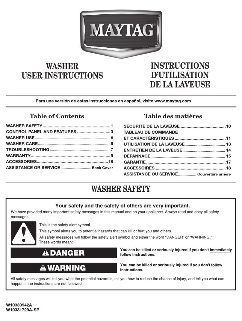 Maytag MVWC450WW0 User instructions