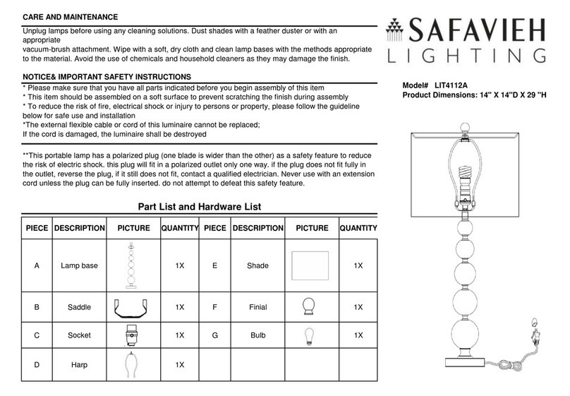 Safavieh LIT4112A quick start guide