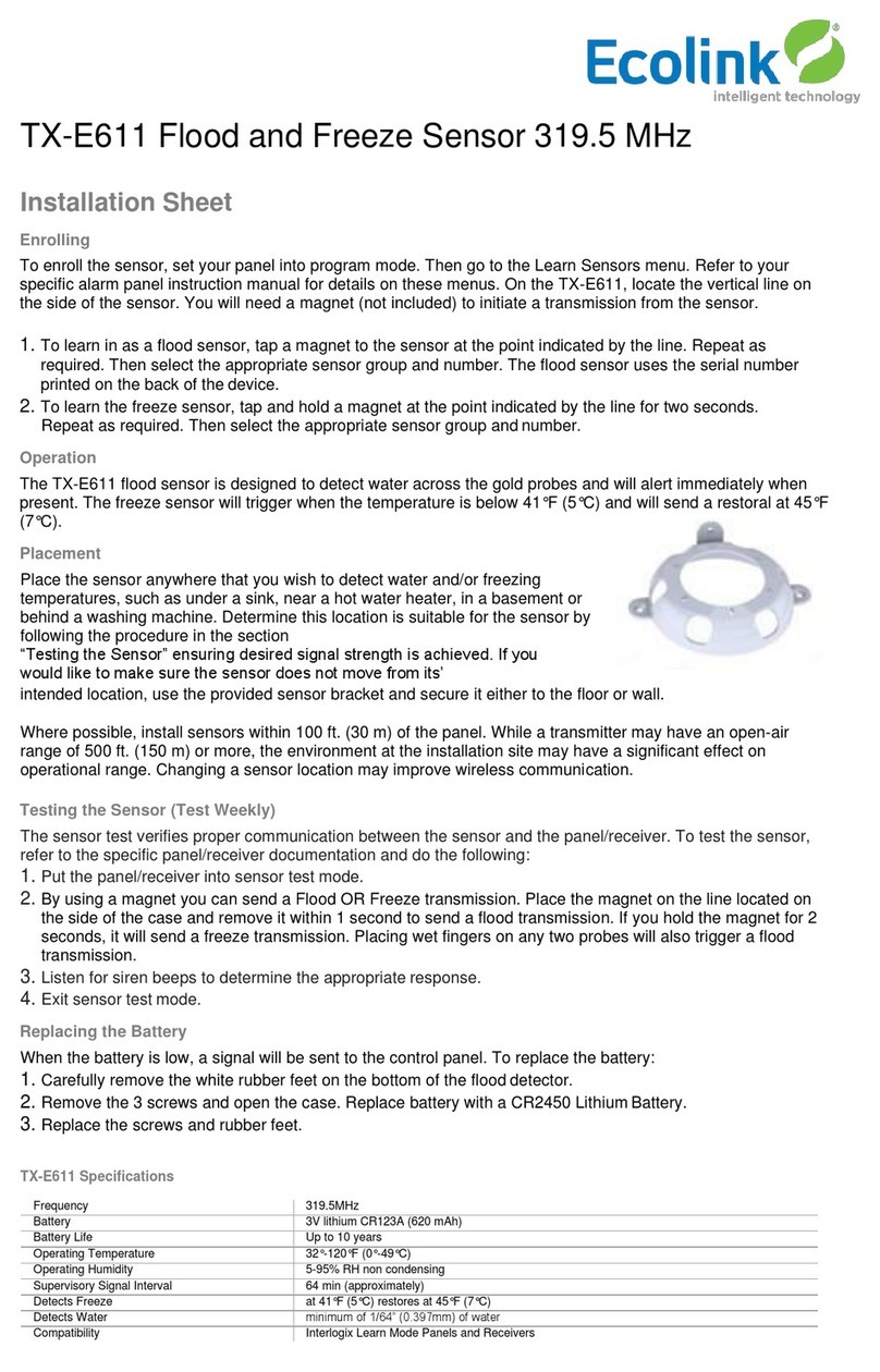 Ecolink TX-E611 Assembly instructions