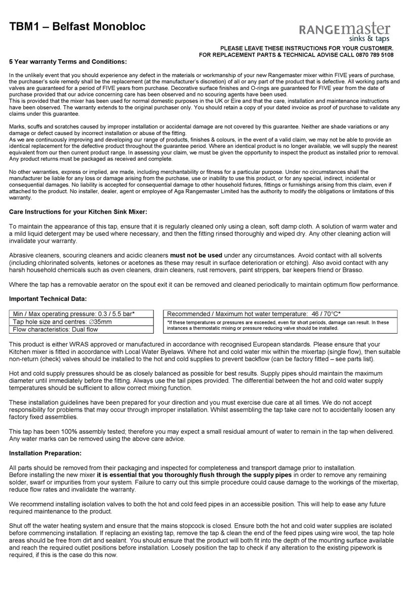Range Master Belfast TBM1 manual