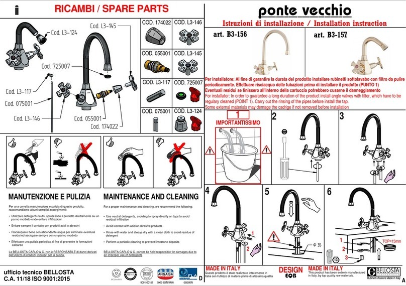 BELLOSTA ponte vecchio B3-156 installation instructions