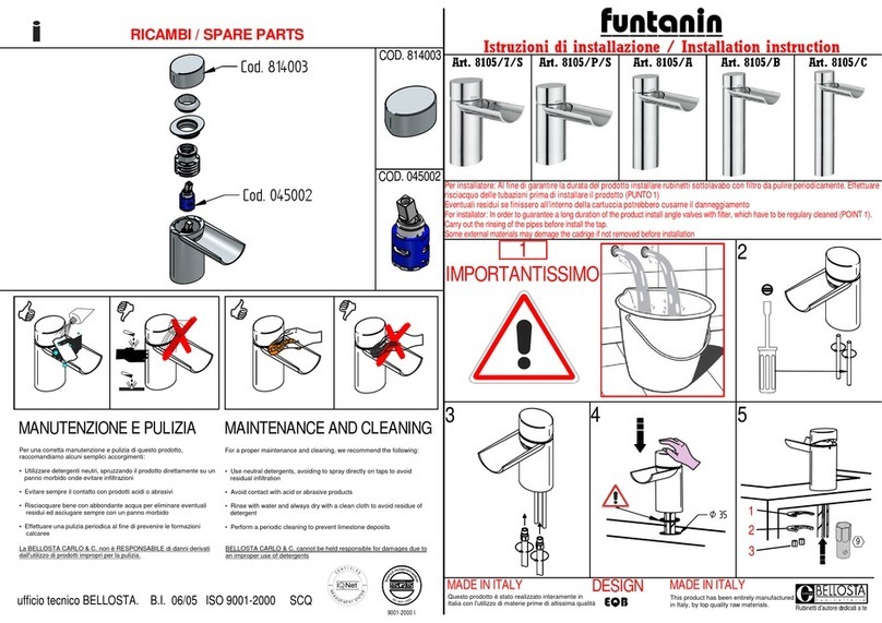 BELLOSTA funtanin 8105/A installation instructions BELLOSTA funtanin 8105/A installation instructions