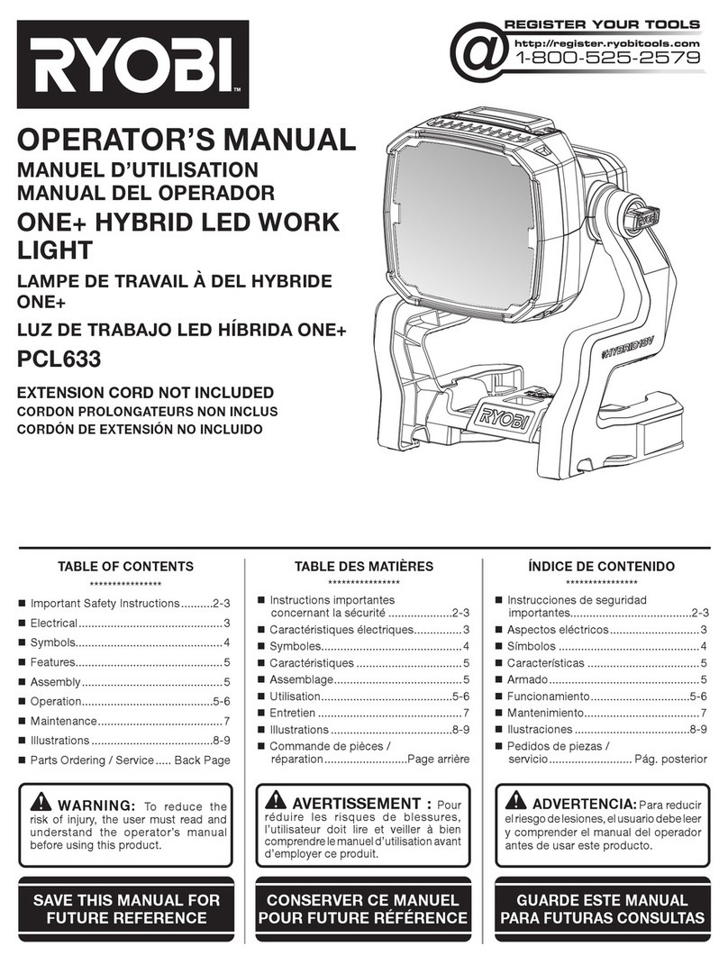 Ryobi PCL633 Operator's manual