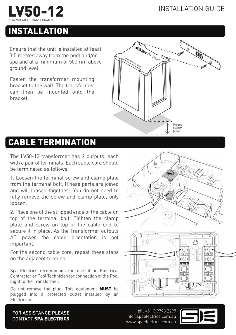 Spa Electrics LV50-12 User manual