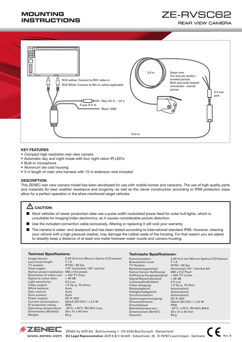 ZENEC ZE-RVSC62 Mounting instructions