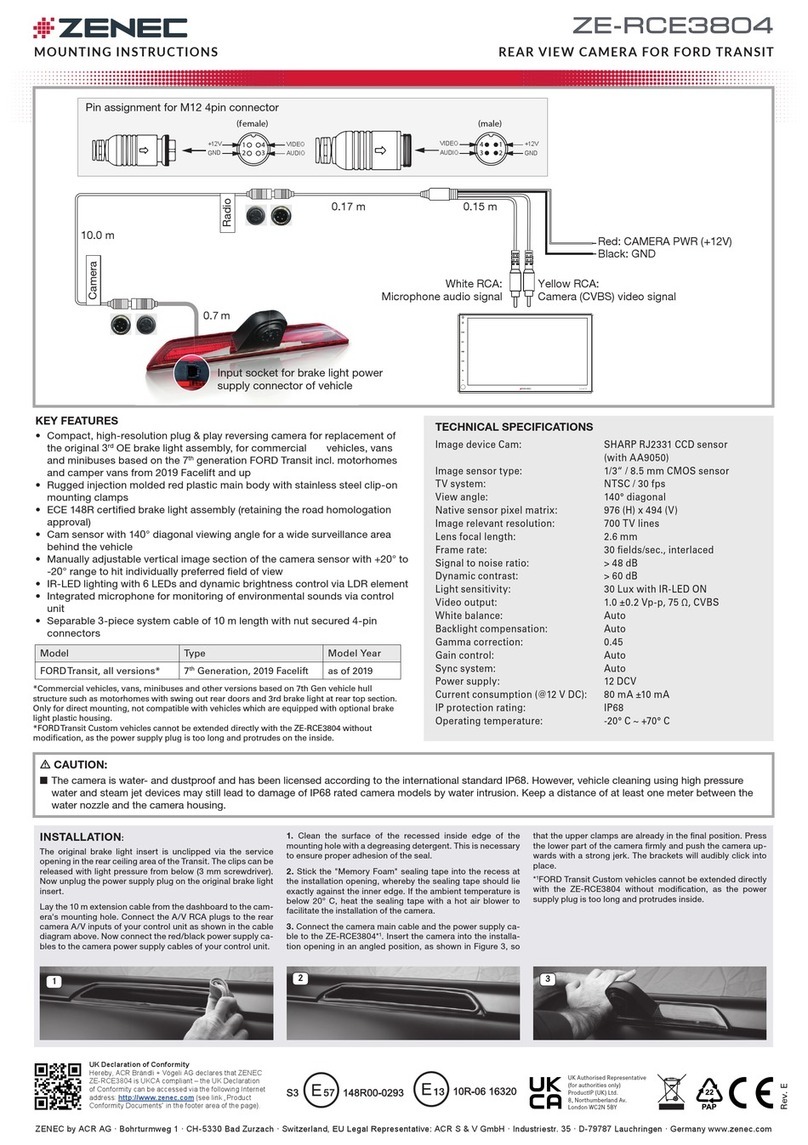 ZENEC ZE-RCE3804 Mounting instructions
