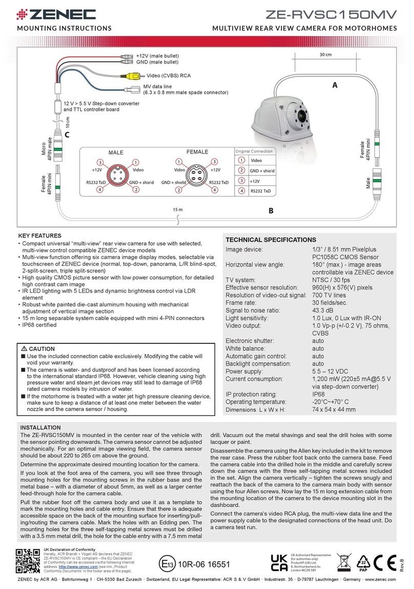 ZENEC ZE-RVSC150MV User manual