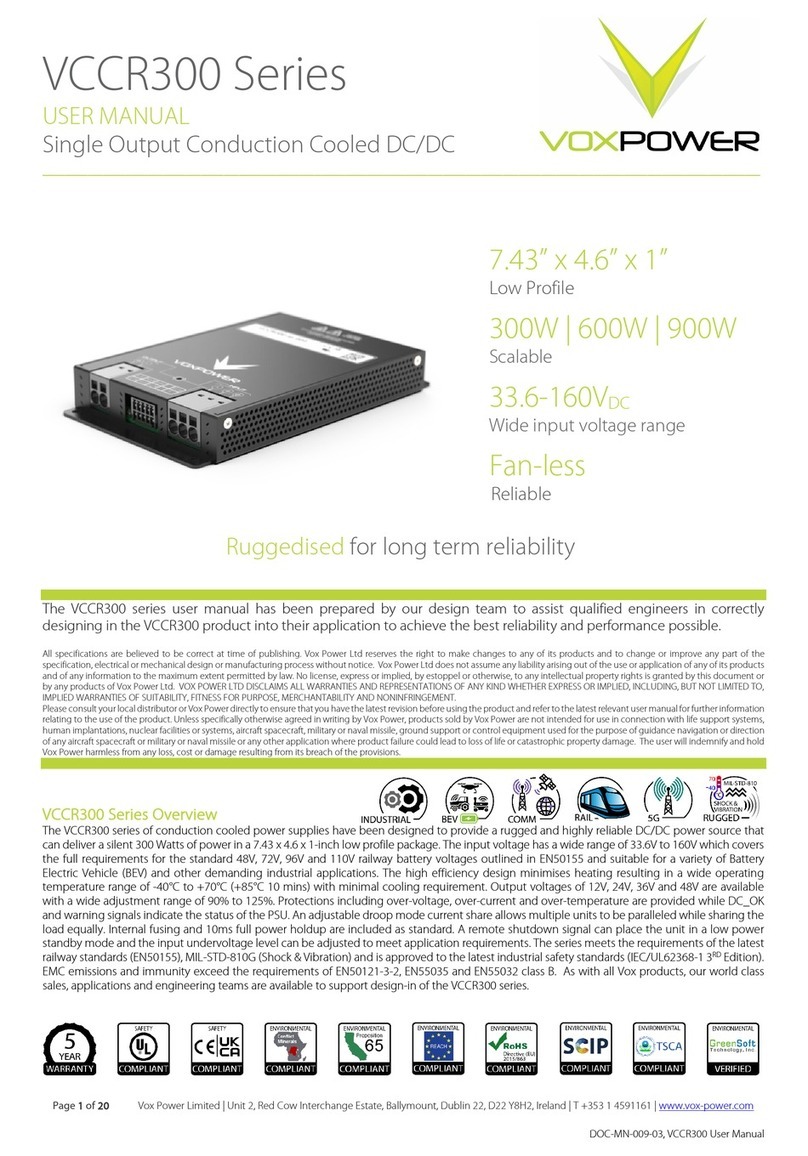 Vox Power VCCR300 Series User manual