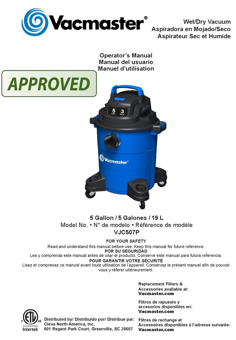Vacmaster VJC507P Operator's manual