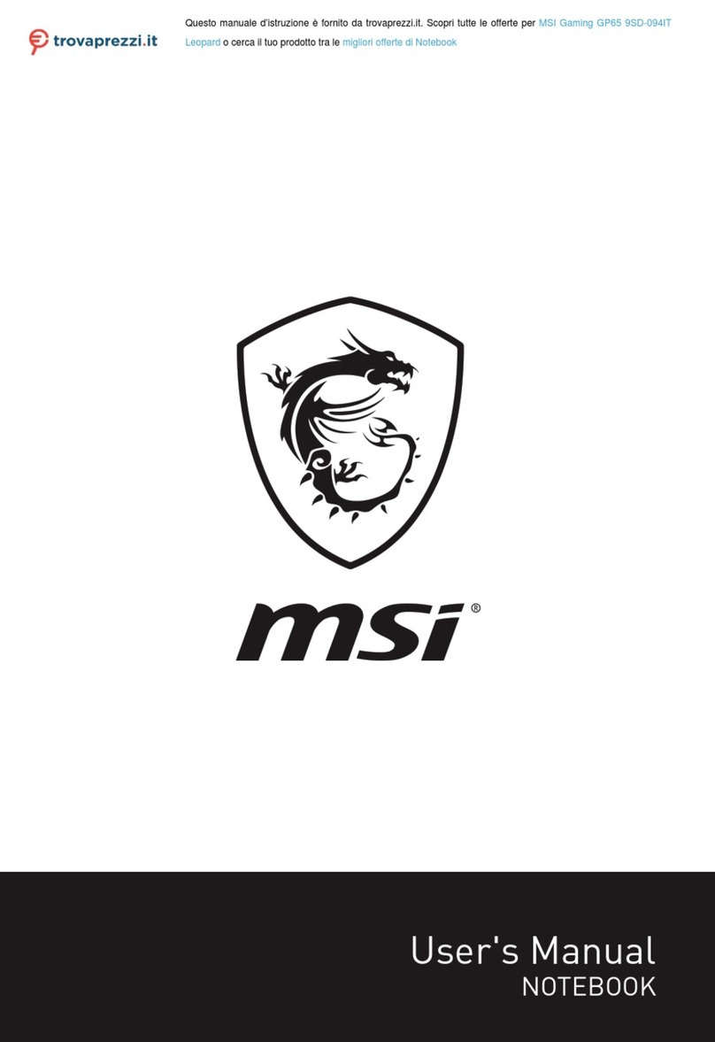 MSI Gaming GP65 9SD-094IT Leopard User manual MSI Gaming GP65 9SD-094IT Leopard User manual