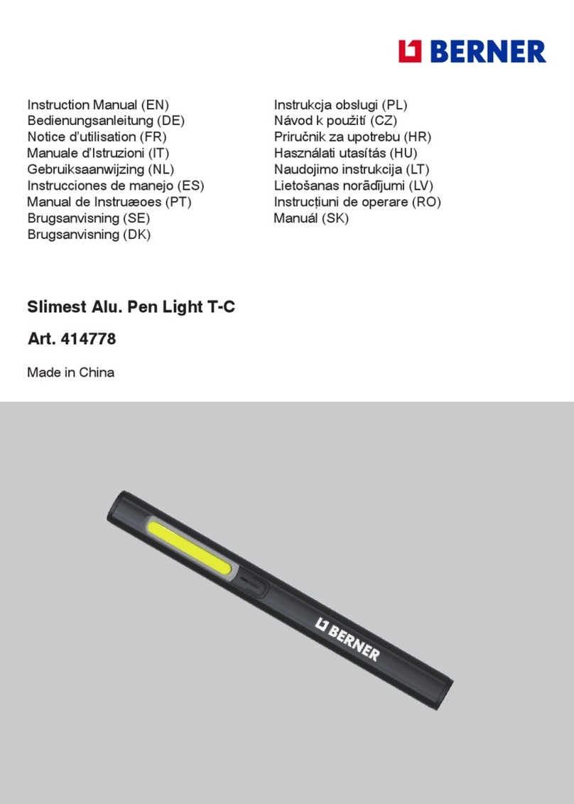 Berner Slimest Alu. Pen Light T-C instruction manual