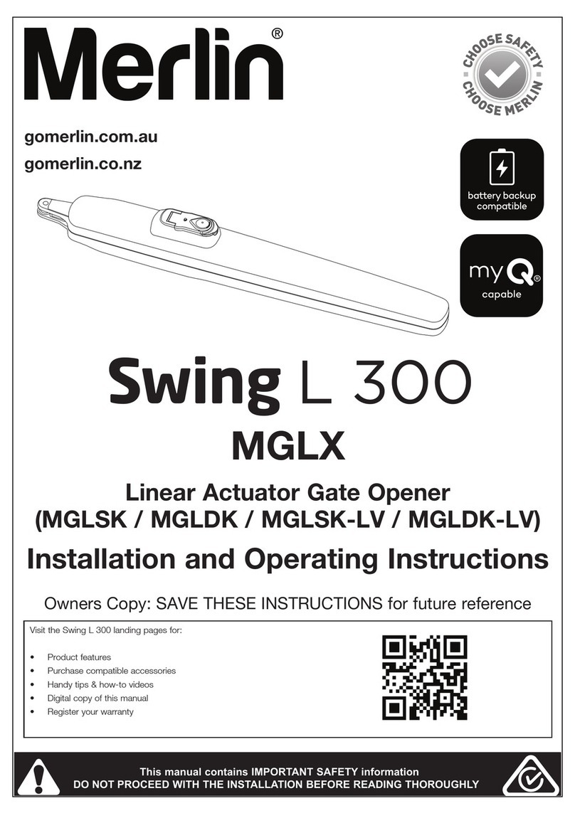 Merlin Swing L 300 MGL Series User manual Merlin Swing L 300 MGL Series User manual
