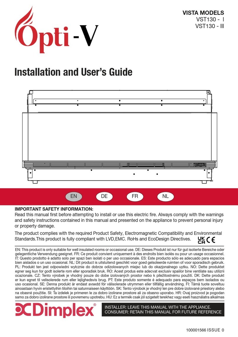Dimplex Opti-V VISTA VST130-I Installation and user guide