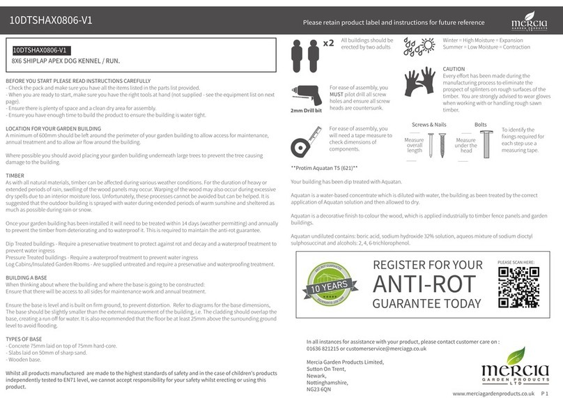 Mercia Garden Products 10DTSHAX0806-V1 User manual