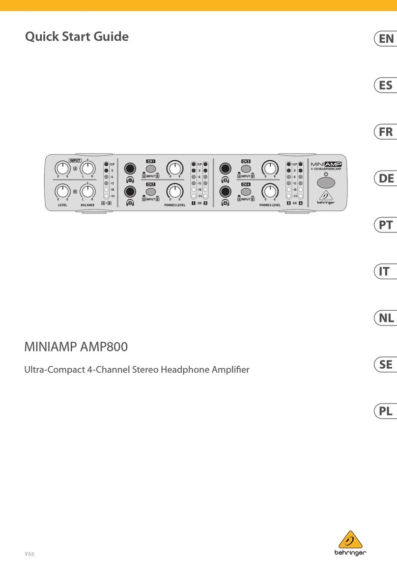 Behringer Miniamp AMP800 quick start guide