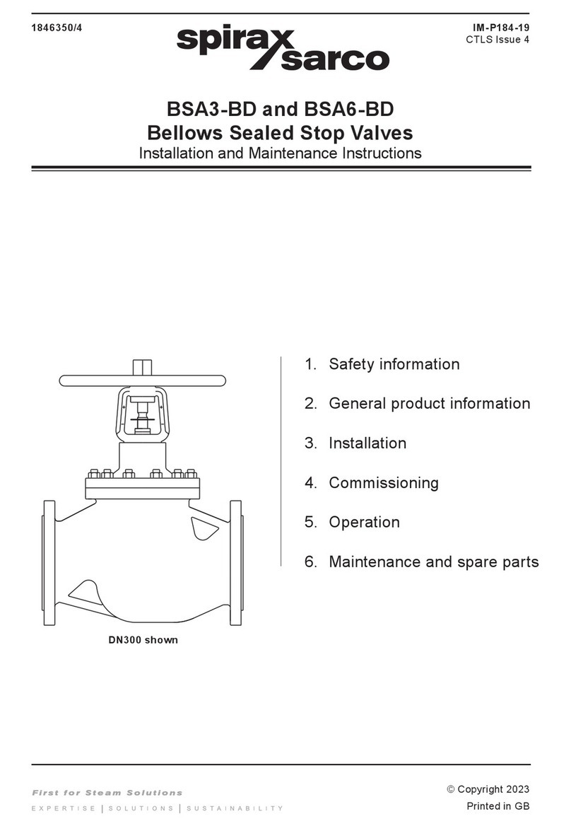 Spirax Sarco BSA3-BD User manual