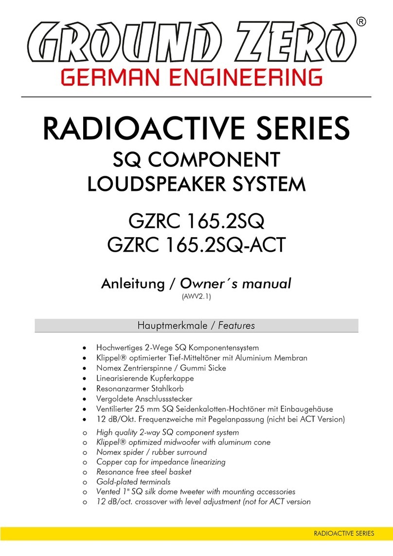 Ground Zero RADIOACTIVE Series owner's manual