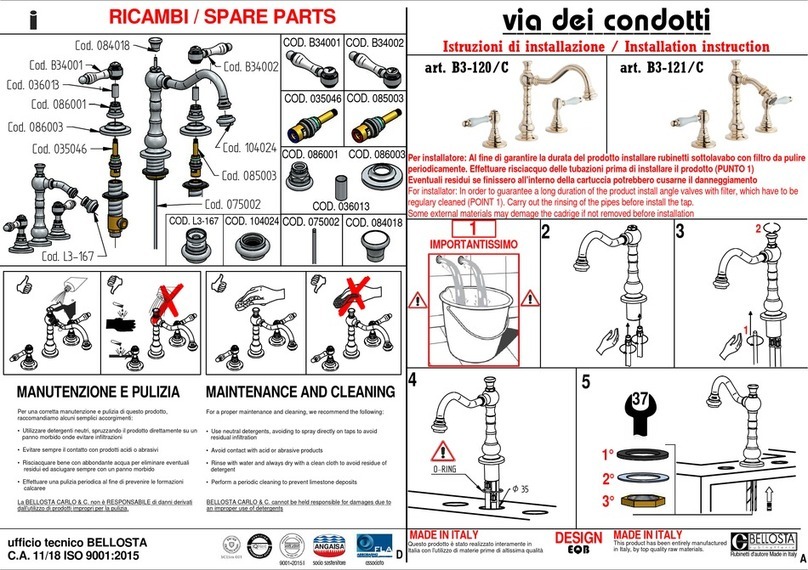 BELLOSTA via dei condotti B3-120/C installation instructions