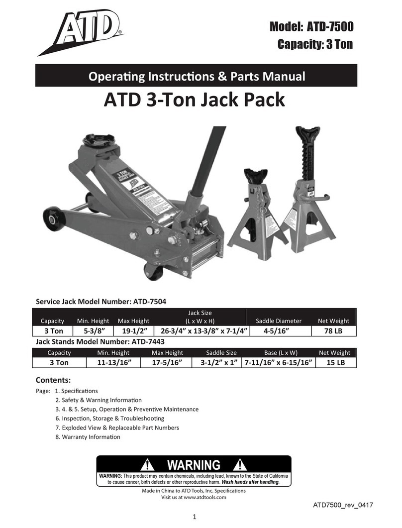 ATD Tools ATD-7500 Operating instructions & parts manual