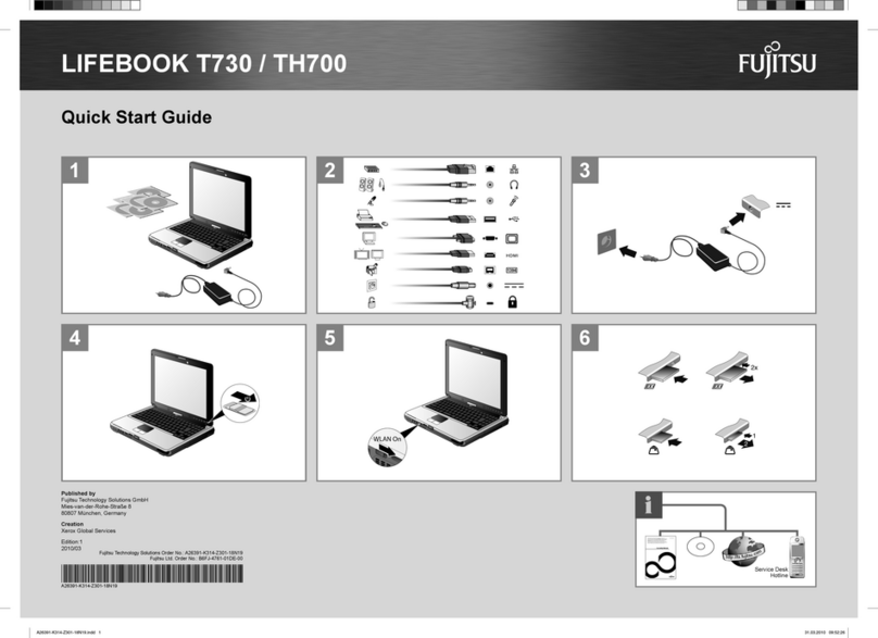 Fujitsu Lifebook T730 quick start guide
