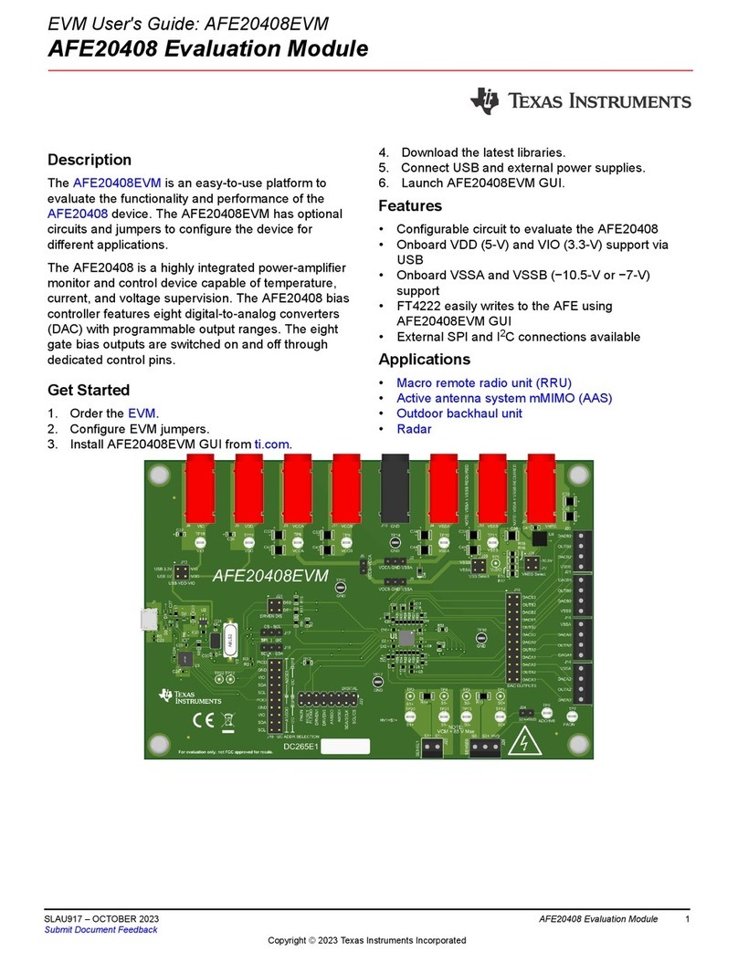 Texas Instruments AFE20408EVM User manual