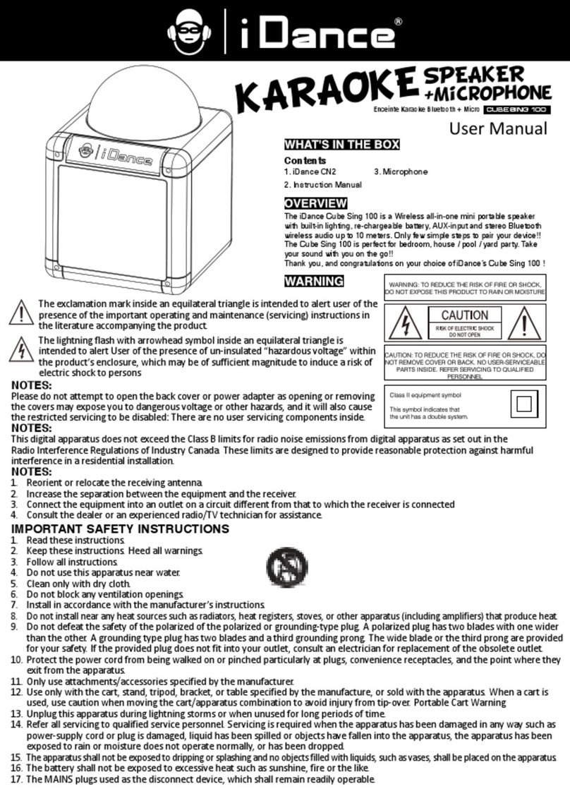 iDance CUBE SING 100 user manual