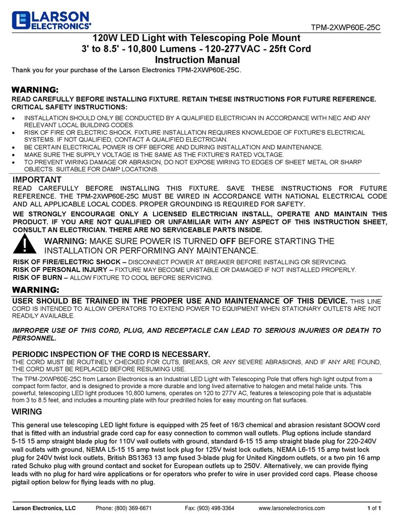 Larson Electronics TPM-2XWP60E-25C User manual Larson Electronics TPM-2XWP60E-25C User manual