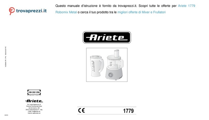 ARIETE Robomix Metal 1779 manual