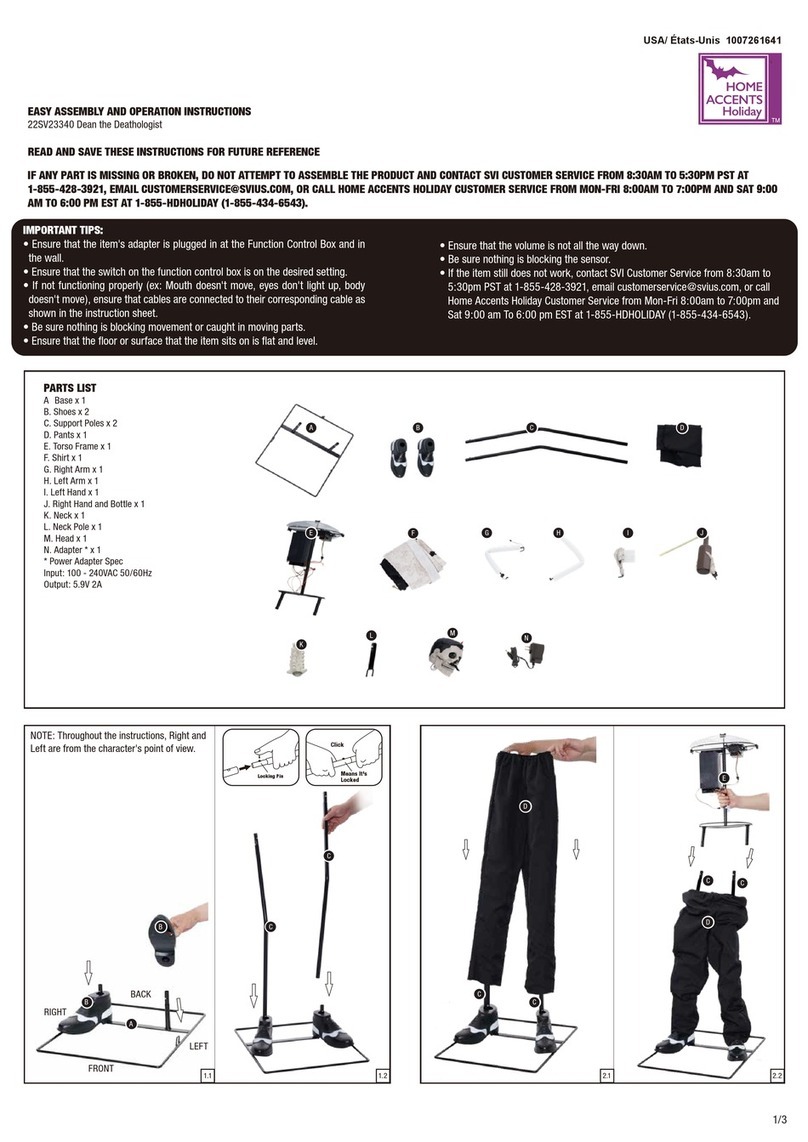 Home Accents Holiday Dean the Deathologist Easy Assembly and operation instructions Home Accents Holiday Dean the Deathologist Easy Assembly and operation instructions