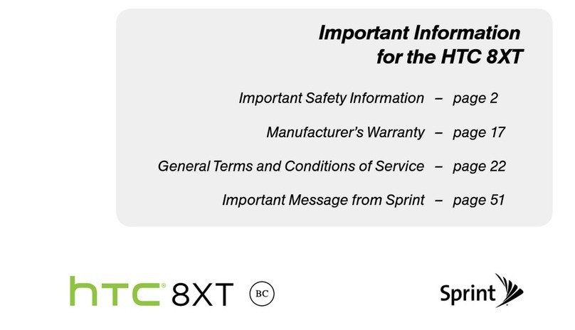 HTC 8XT Important information