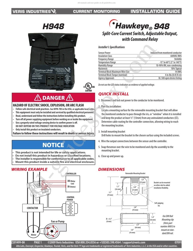 Veris Industries Hawkeye 948 installation guide