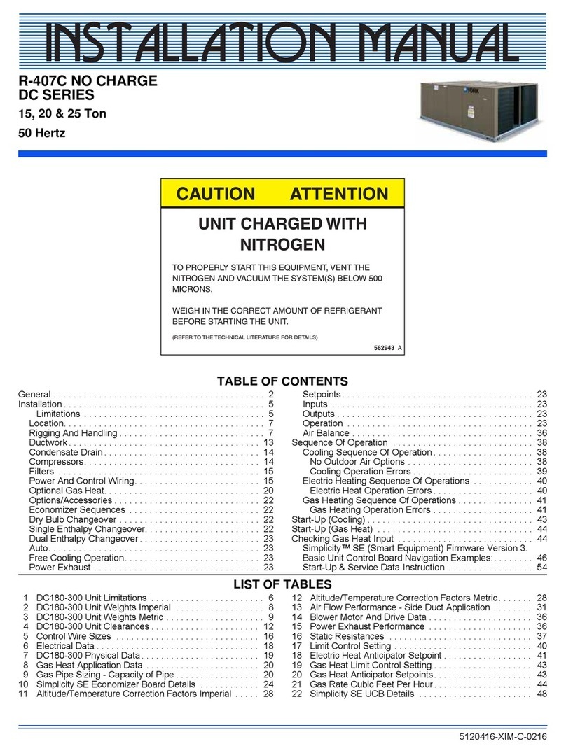York DC180 User manual