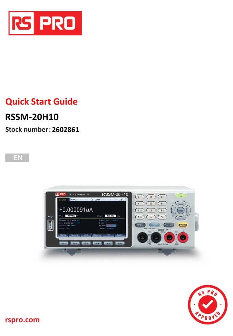 RS PRO RSSM-20H10 quick start guide
