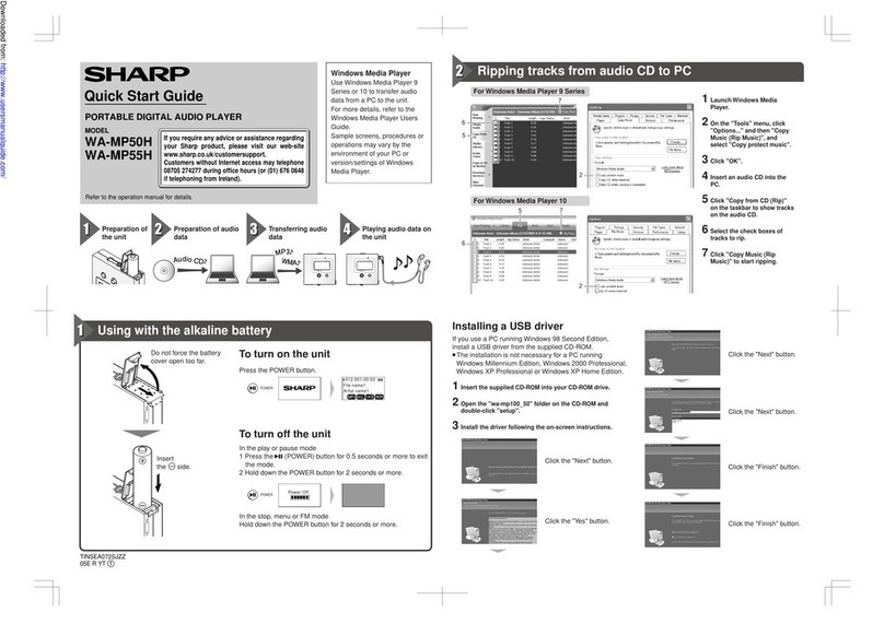 Sharp WA-MP55H quick start guide