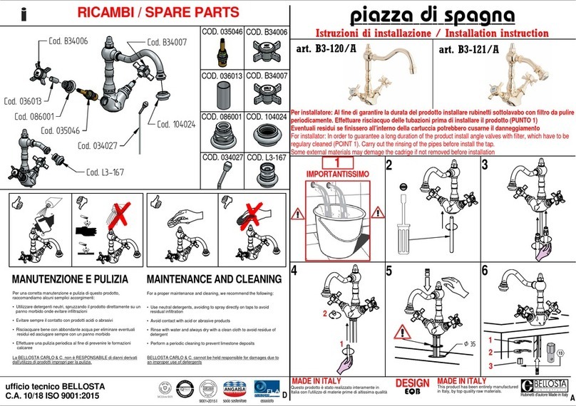 BELLOSTA piazza di spagna B3-120/A installation instructions