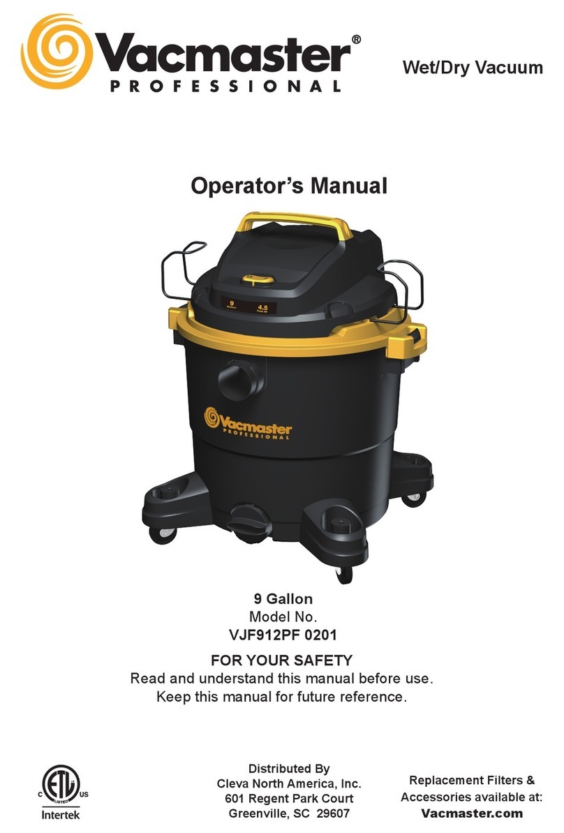 Vacmaster VJF910PF 0201 Operator's manual