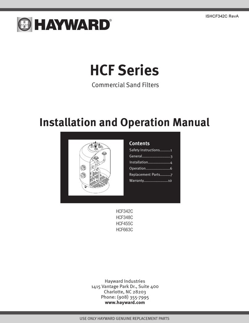 Hayward HCF Series Installation and operation manual Hayward HCF Series Installation and operation manual