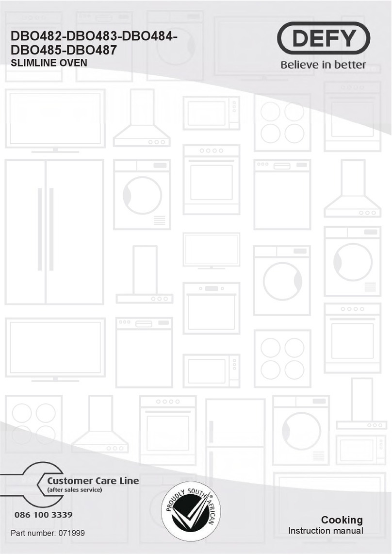 Defy DBO482 User manual Defy DBO482 User manual