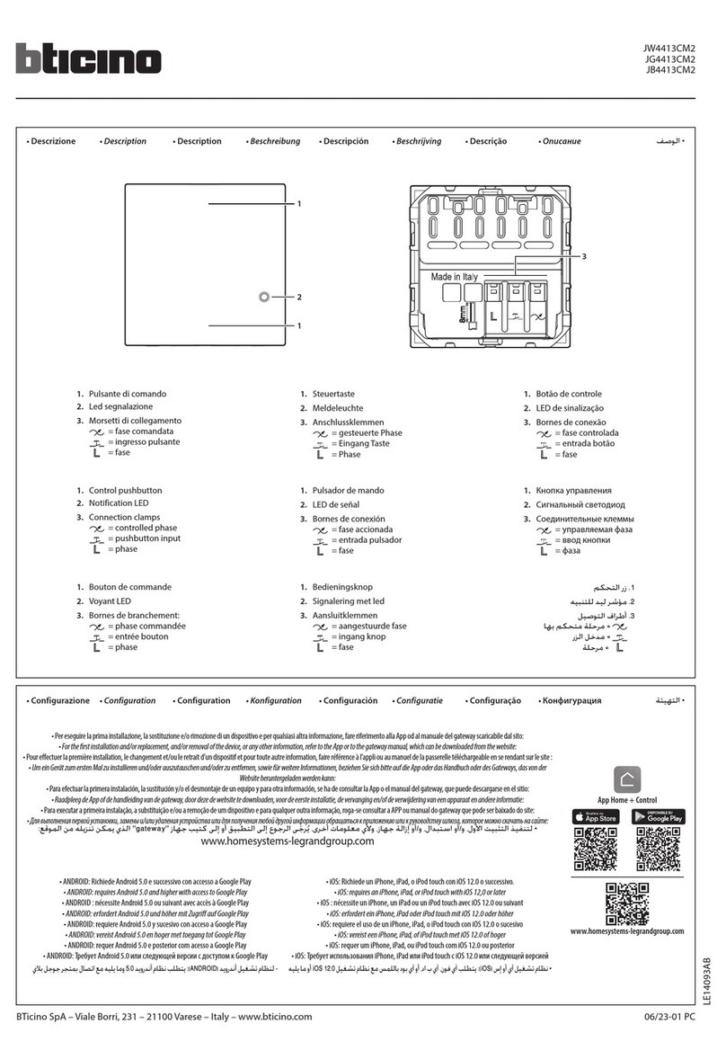 Bticino JW4413CM2 User manual