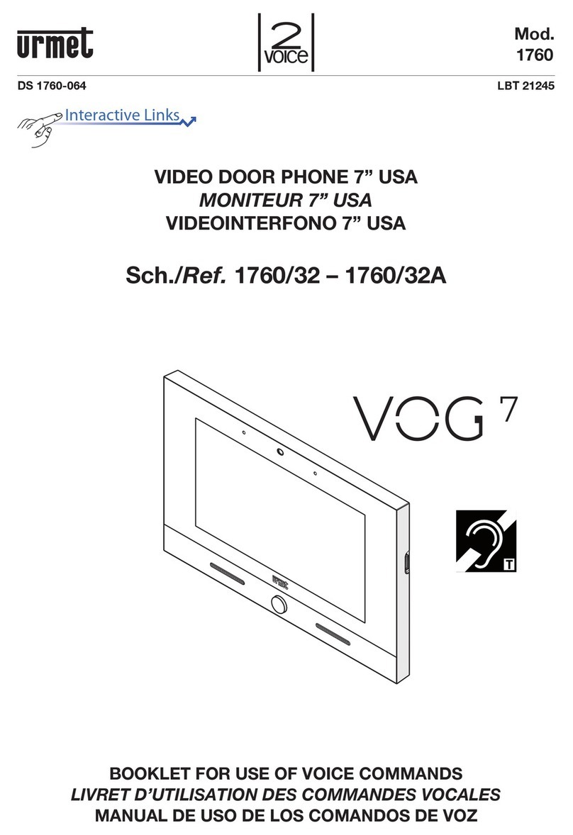 urmet domus VOG7 1760 Installation and operation manual