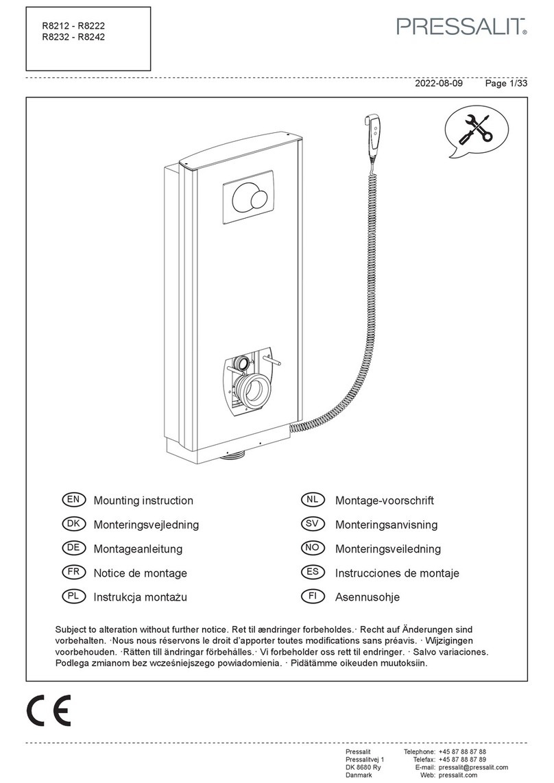 Pressalit R8222 Mounting instruction Pressalit R8222 Mounting instruction