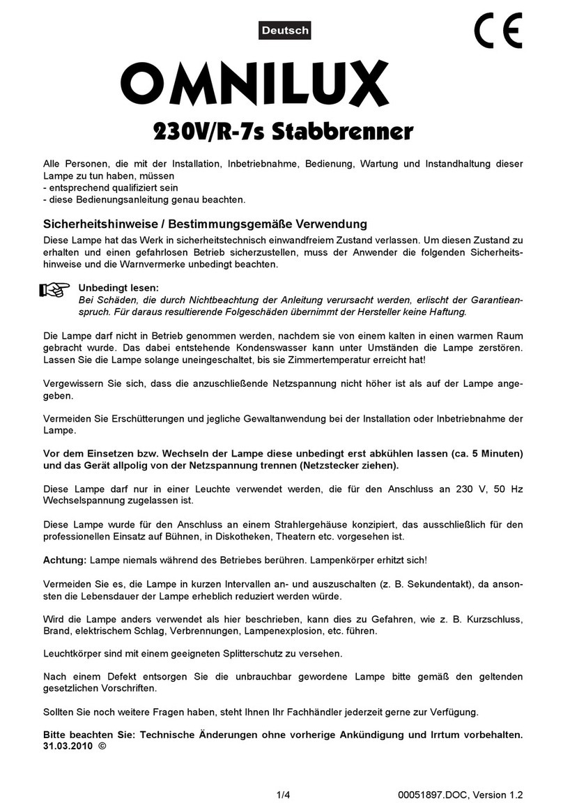Omnilux 230V/R-7s User manual