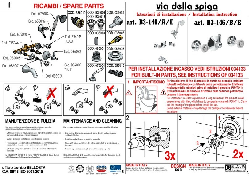 BELLOSTA via della spiga B3-146/A/E installation instructions BELLOSTA via della spiga B3-146/A/E installation instructions