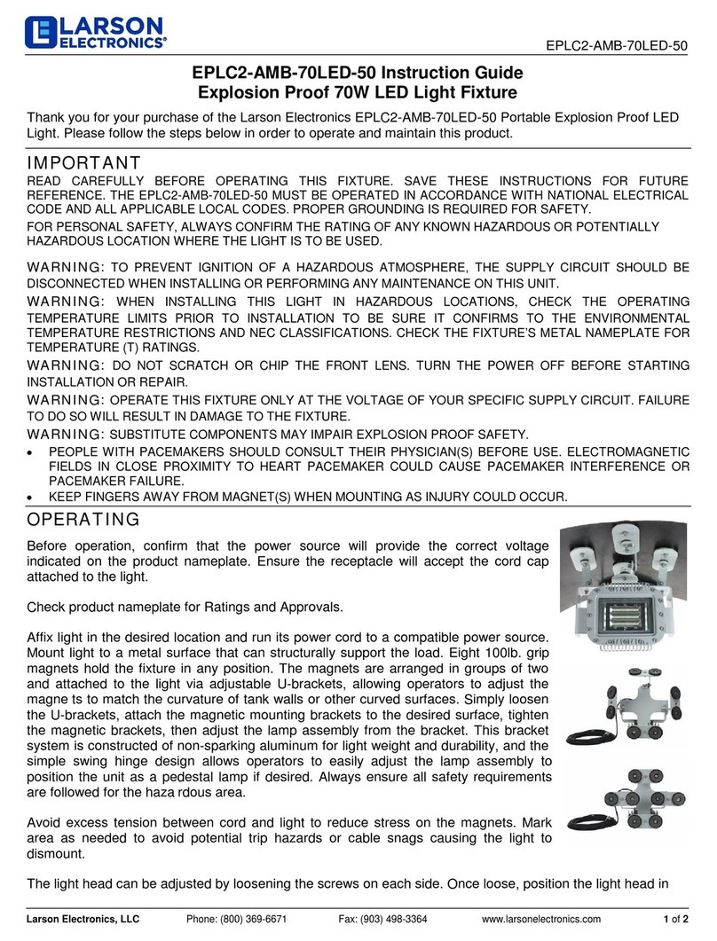 Larson Electronics EPLC2-AMB-70LED-50 Instruction guide