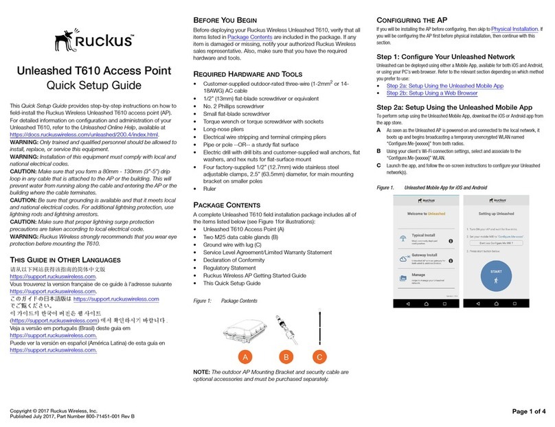 Ruckus Wireless Unleashed T610 Quick setup guide
