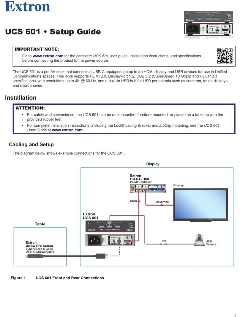 Extron electronics UCS 601 User manual